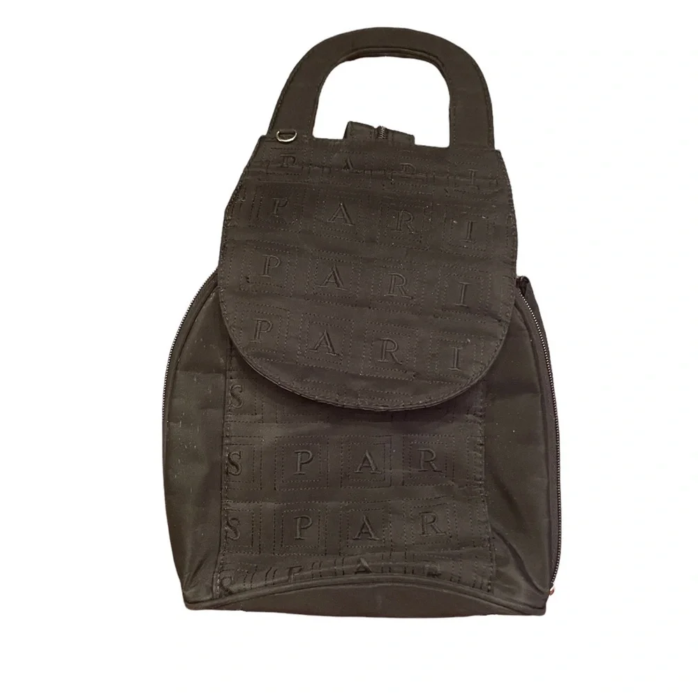 Spar Backpack/purse, black,‎ footed bottom